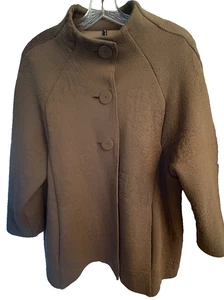 LIVIANA CONTI PILE MISTO LANA MANICA 3/4 RAGLAN BOTTONI FODERATO CAPPOTTO tg 44(IT) - Foto 1 di 16