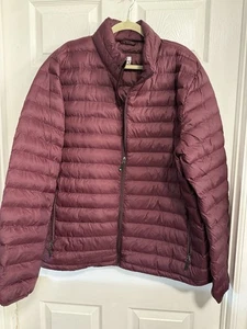 32 DEGREES HEAT Men's Light Weight Packable PUFFER JACKET SZ. XXL Burgundy - Picture 1 of 7