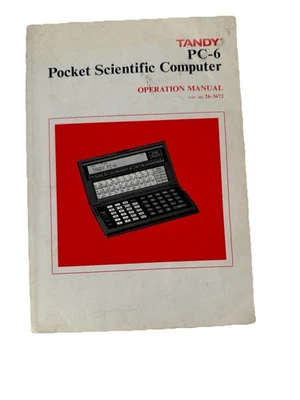 TANDY Pocket Computer PC-6 OPERATION MANUAL BX1 - Image 1 of 4