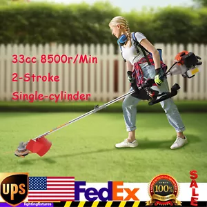 33cc 2-stroke Side-mounted Brush Cutter Weed Wacker Grass Trimmer 0.81kw - Picture 1 of 15