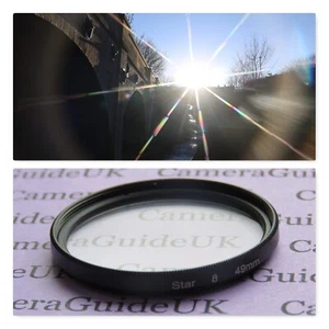 49mm 8 Point Star-effect Cross Screen for Canon, Nikon, Sony, Pentax Camera Lens - Picture 1 of 2