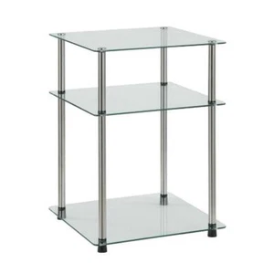 Convenience Concepts End Table 3-Tier Glass Designs2Go - Picture 1 of 4