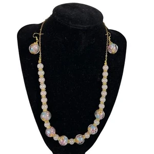 New Multi Colored Necklace and Earrings Set Skyline Collection Pink Blue - Picture 1 of 9