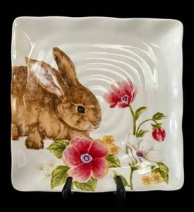(2) MAXCERA BUNNY~RABBIT~EASTER~8-1/2" SALAD PLATES~NEW - Picture 1 of 2
