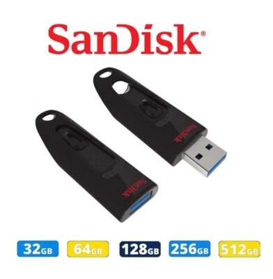 Chiavetta USB 3.0 Sandisk Ultra CZ48 32 64 128 256 512GB Unità Flash Pendrive