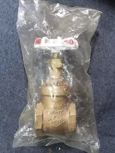 Red White TOYO 1-1/4"Npt Bronze Gate Valve Class 125 Fig No. 206A - Picture 1 of 5