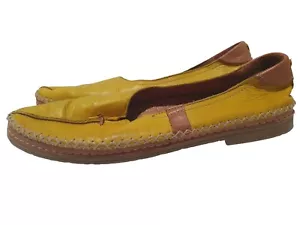 sala yellow buttery soft leather slip on moccasin shoes flats size 41 - Picture 1 of 15