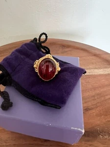 Vintage Elizabeth Taylor Seltener vergoldeter Cherub Ring Größe 6,5 Goldfarbene Feder - Bild 1 von 8