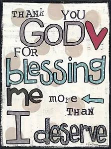 Art Print, Framed or Plaque by Lisa Larson - Thank You God - LAR334 - Picture 1 of 6