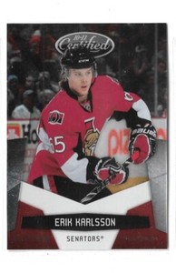 2010-11 Panini Certified Erik Karlsson Platinum Red #'d 358/999 Ottawa Senators