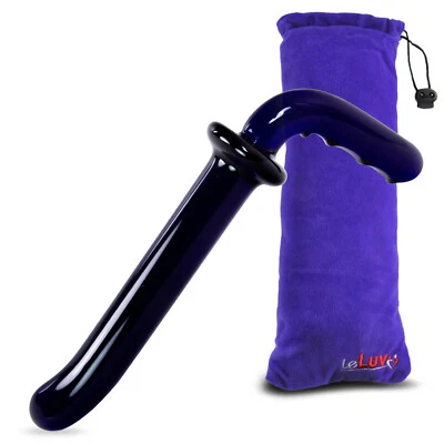LeLuv Glass Glider Curved G-Spot Tip Wand Dildo - Image 1 of 4