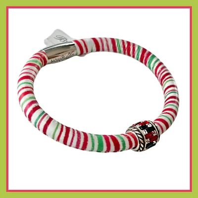Pulsera BRIGHTON ROJO VERDE CARAMELO RAYAS MADERA + ST MICHEL NAVIDAD Cuentas Foto 1 de 2
