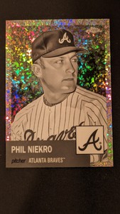 2022 Topps Chrome Platinum Anniversary Black & White Mini Diamond Phil Niekro