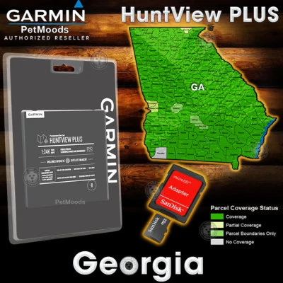 Garmin HuntView PLUS GEORGIA Map - MicroSD Birdseye Satellite Imagery 24K Hunt - Image 1 of 4