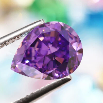 5A Crushed Ice Cut Cubic Zirconia Pear Blue AAAAA Manual Loose CZ Gems Jewelry - Image 1 of 4