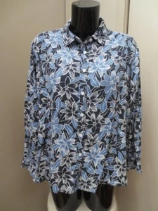 TRENERY LADIES 100% MODAL L/S SHIRT BLOUSE SIZE XXL, FLORAL PATTERN- GUC - Imagen 1 de 12