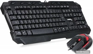 DONZO SI-8059 USB Gamer Tastatur QWERTZ + Gaming Maus mit Gewichten, Schwarz NEU - Bild 1 von 1