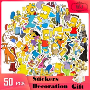 50pcs Simpsons Bart Lisa Homer Marge Animated TV Vinyl Decal Stickers Case Phone - Picture 1 of 7