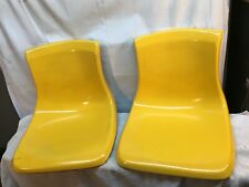 Vintage Pair Mid Century Fiberglass Chair Seats Yellow Modern Design Chair Seats