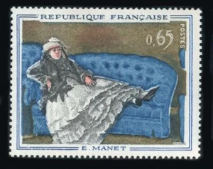 Frankreich: 1962 Manet "Madame Manet auf blauem Sofa" (1050) postfrisch - Bild 1 von 1