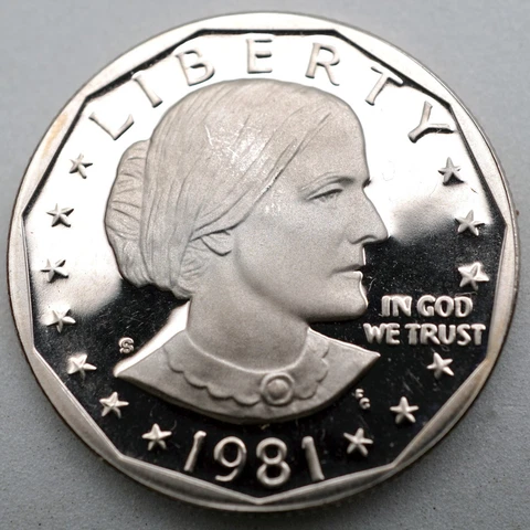 1981-S Type 2 Proof Susan B. Anthony Dollar SBA $1 Cover