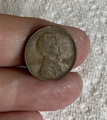 1936 D-Lincoln Wheat Cent Penny Curved Error Cover