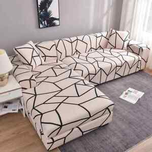 Elastic L Shaped Corner Sofa Cover Chaise Longue Stretch Cover for Sofa Armchair