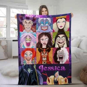 Custom Disney Villains Sofa BLANKET MOTHER DAY GIFT ALL OVER PRINT BEST PRICE - Picture 1 of 3