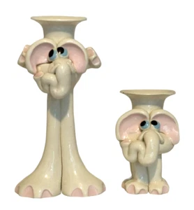 Funky Fun Elefant Kerzenhalter Kerzenständer handgeformt Schild Mr. Eno Canada - Bild 1 von 7