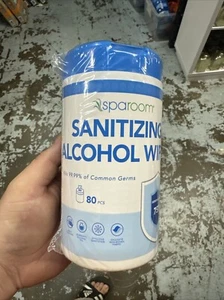 Sparoom 75% Alcohol Wipes 80 Pcs Canister Factory Sealed Quick Travel Pack 10 - Picture 1 of 3