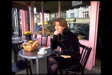 Jemma Redgrave sitting outside a cafe in London 1996 Old TV Photo