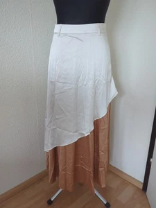 Damen Rock Satin Creme weiß braun Größe L - Bild 1 von 5
