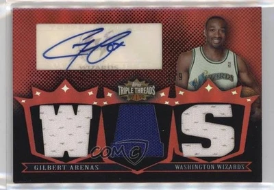 2007-08 Topps Triple Threads Triple Relic Auto /9 Gilbert Arenas #TTRA81 Auto - Image 1 of 2