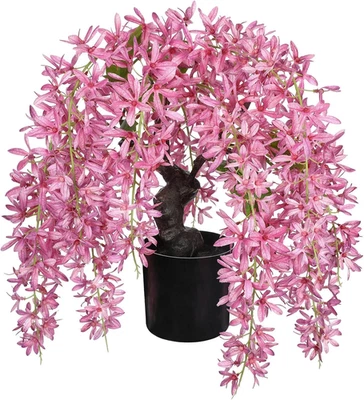 Árbol Flor Artificial 13.8" Alto con Flor de Glicinia y Madera Realista Falsa B Foto 1 de 4