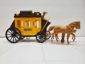 Wells Fargo & Company Overland Stagecoach w/ Horses & Driver Plastic 1970's - Picture 1 of 5