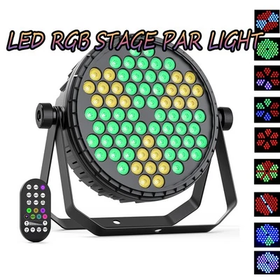 72 LED RGB Par Can Light Strobe DMX512 Sound Active Auto Mode W/ Remote 50000h - Image 1 of 4