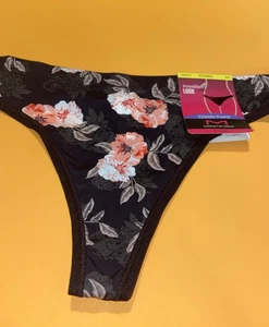 ¡NUEVO! Bragas de Tanga MAIDENFORM Negras Florales Apenas Hay / MEDIANAS / Talla 6 - Imagen 1 de 5