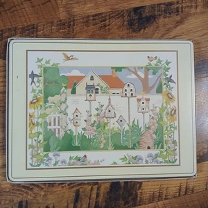 Pimpernel of England Songbird Birdhouse Cork Back Placemats Vintage Set Of 4 - Picture 1 of 12