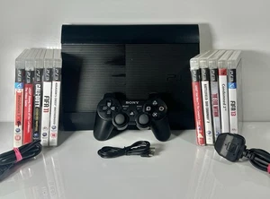 Sony PlayStation 3 500GB SUPER Slim Getestet Funktioniert Guter Zustand 10 Gratis Spiele - Bild 1 von 8