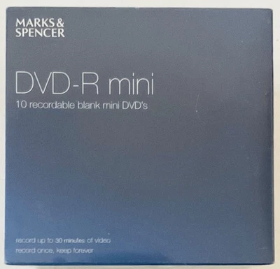 Mini DVD-R Discs ~ Pack of 10 ~ 1.4GB ~ 30 Mins ~ 4x Speed - Image 1 of 3