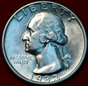 Uncirculated 1932 Philadelphia Mint Silver Washington Quarter - Picture 1 of 2