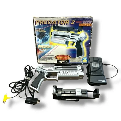 LOGIC 3 PREDATOR 2 LIGHT GUN FOR SONY PLAYSTATION & SEGA SATURN VINTAGE BOXED (m - Image 1 of 4