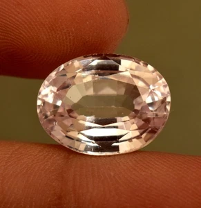 Piedra preciosa de morganita rosa cultivada en laboratorio corte ovalado 12,95 quilates piedra preciosa suelta certificada - Imagen 1 de 5