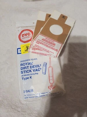 (5) Five Royal Dirt Devil Stick Vac Type K Vacuum Cleaner Bags By DVC - Image 1 of 2