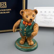 Halcyon Days Porcelain Teddy Bear of the Year 1995 Green Vest