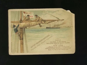 CGT French Mail Line - Vintage Trade Card by Testu & Massin - Picture 1 of 2
