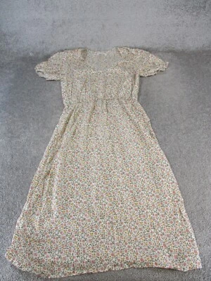 Vestido Reformation Jeans Feminino Extra Grande Marfim Rosa Amarelo Estampa Floral Blusa - Imagem 1 de 4