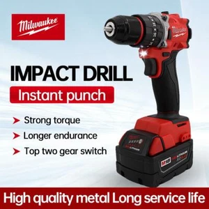 Milwaukee Brushless Impact Drill Rechargeable 18V High Torque Power Tool - Picture 1 of 24