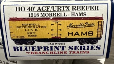 Branchline Trains HO #1318 40’ ACF/URTX Reefer Morrell-Hams NIB - Image 1 of 4