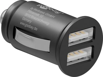 Goobay 44177 Dual USB Port Auto Ladegerät USB Zigarettenanzünder Adapter 12V 24V - Bild 1 von 4